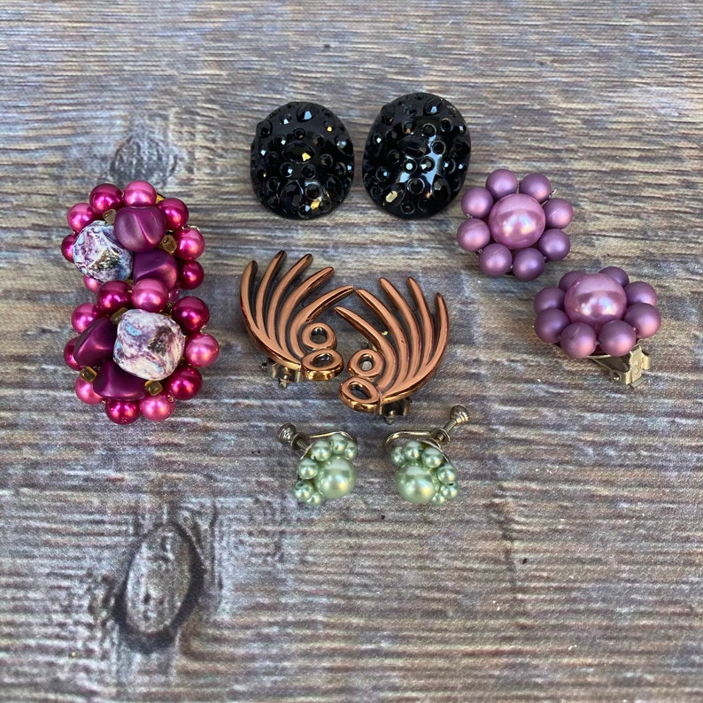 Vintage Clip on Earrings Costume Jewelry Dress up Halloween Etsy