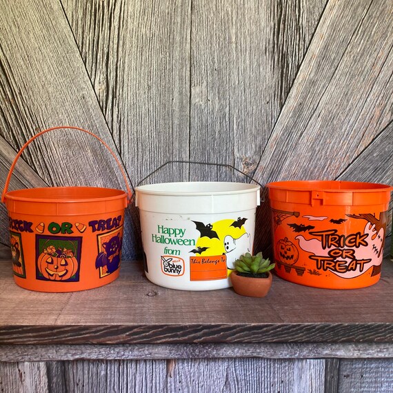 3 Vintage Halloween Bucket Trickortreat Bucket Basket Ice Etsy