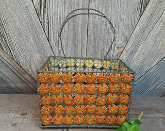 値下げしました❗️フランス アンティーク ヴィンテージ ボトルバスケット Vintage African Folk Art Fanta Basket {South Africa Fanta