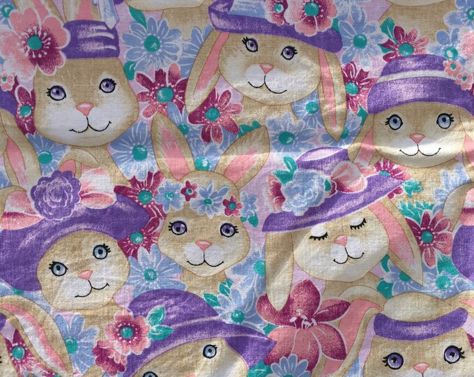 Vintage Easter Tablecloth Easter Bunnies Large Easter Spring Summer