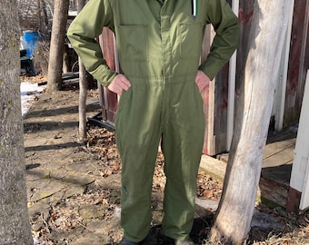 Vintage Coveralls Paratrooper Green USN USA Jumpsuits Painter Work Costume Halloween Astronaut Boiler Suit Work-Wear Mechanic Overall Navy