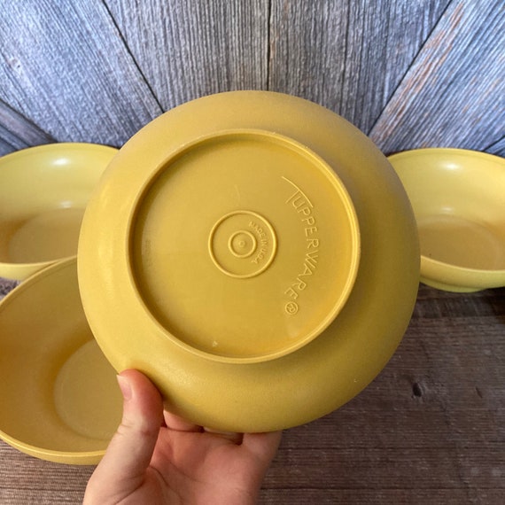 Vintage Tupperware Bowls / 12 inch Bowl / Green / Yellow / Clear