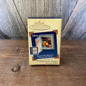 Vintage Winnie the Pooh Disney Christmas Ornaments {Hallmark Keepsake Ornament Rainy Day Rescue} Winnie the Pooh Book Holiday Ornament