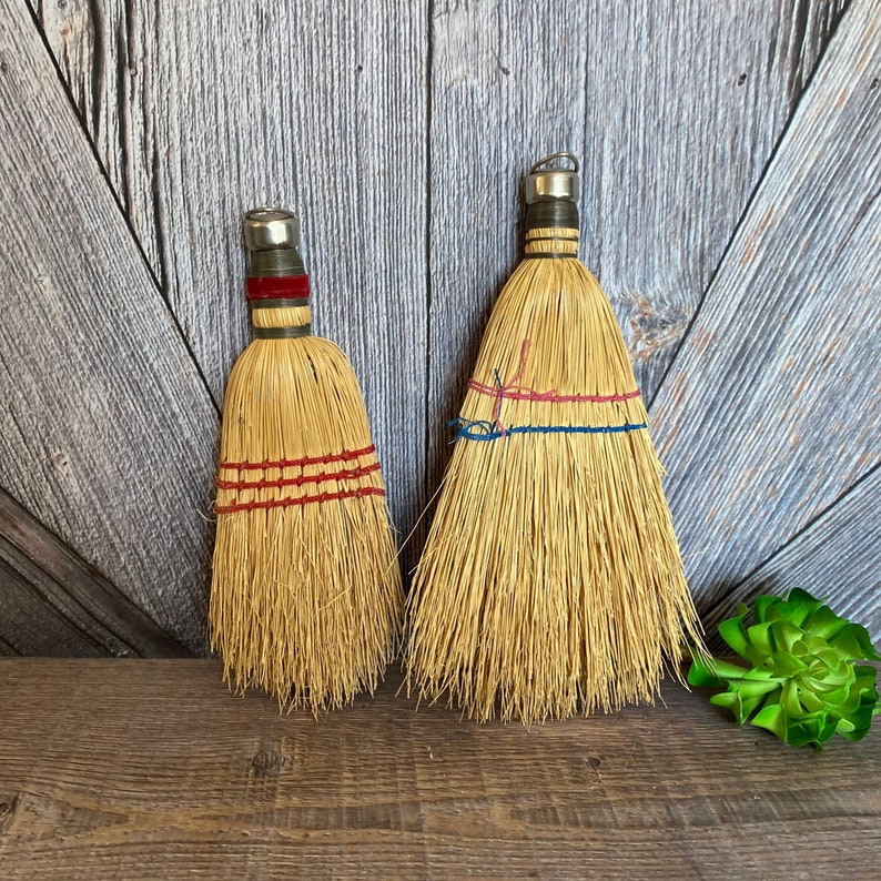 2 Vintage Whisk Brooms Handheld Broom Farmhouse Decor Witch Etsy