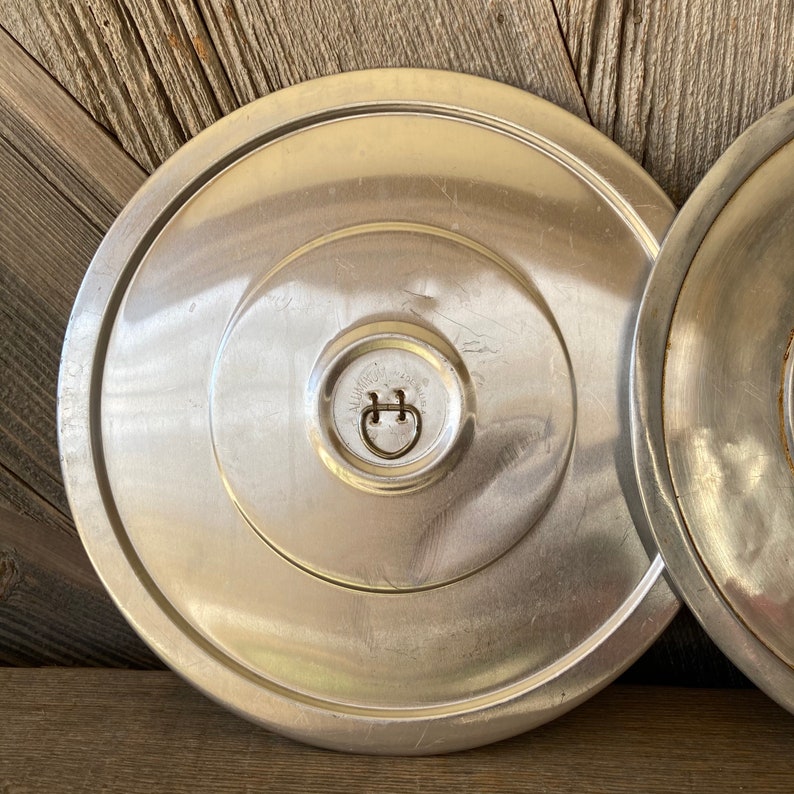 Vintage Metal Lid Aluminum Pot Replacement Lid DIY Rustic Bird Etsy
