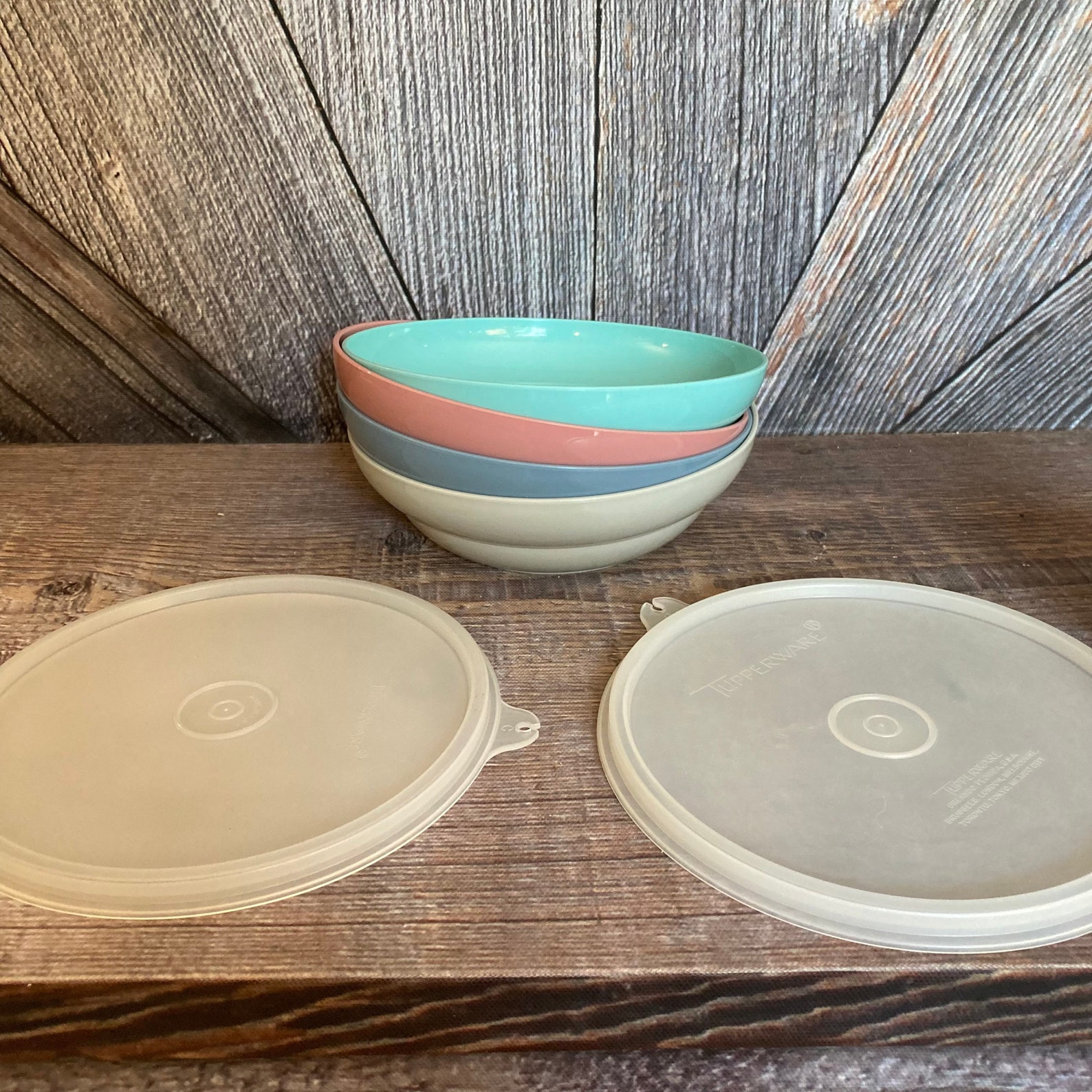 4 Vintage Tupperware Cereal Bowls Plastic Tupper Ware Storage Etsy