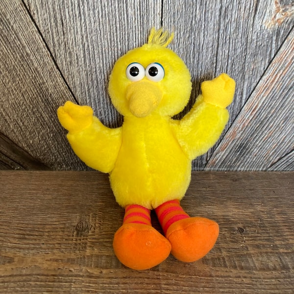 Vintage Big Bird Plush Toy Stuffed Sesame Street Plush Toys 90s Toy Nursery Baby Shower Tyco Nursery Decor 1995 Toy Gift