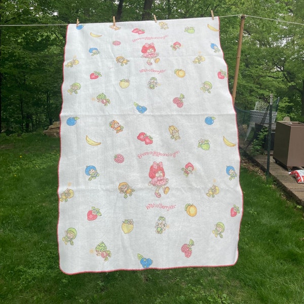 Strawberry Shortcake Blanket Vintage Etsy