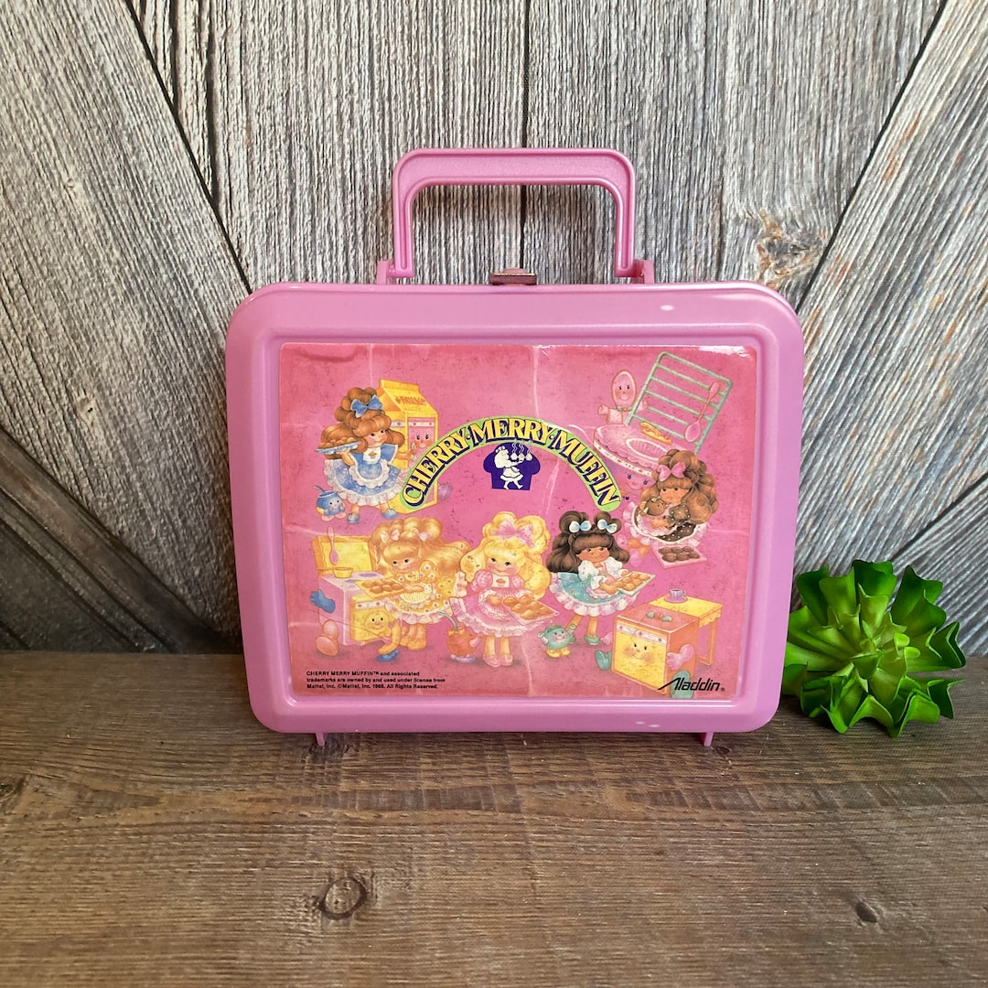 Vintage Cherry Merry Muffin Lunch Box {vintage 80's Plastic Lunch