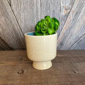 Vintage Planter Inarco e-200 USA White Speckled Pot {Indoor Plant Ceramic Pot for Succulents, House Plants Planter Garden Pot