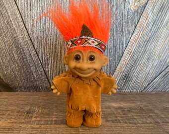Russ My Lucky Troll Indian Troll Doll - 6 Inch Purple Hair Collectible