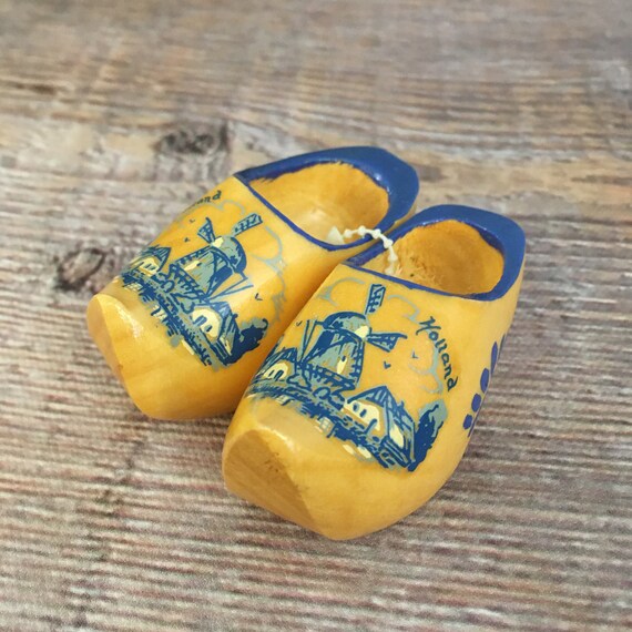 Handmade in Holland Wooden Shoe Momento of Holland Small Wooden Shoe HANDMADE in HOLLAND Dutch Wooden Shoe Holland Mini Wooden Shoe