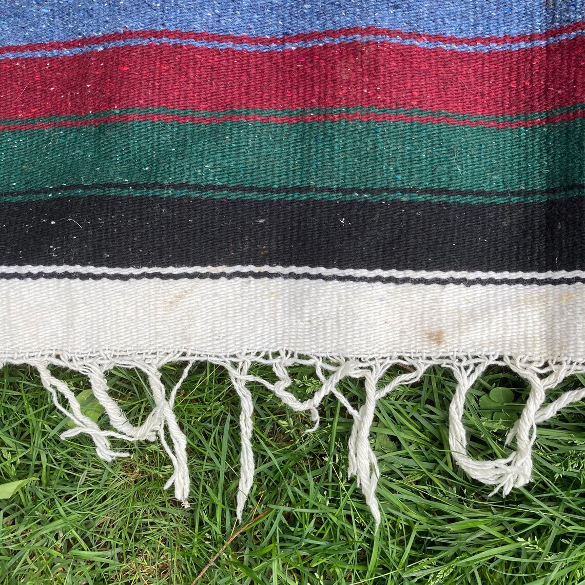 Vintage Mexican Blanket Handmade Woven Bedding Pink Cozumel Etsy