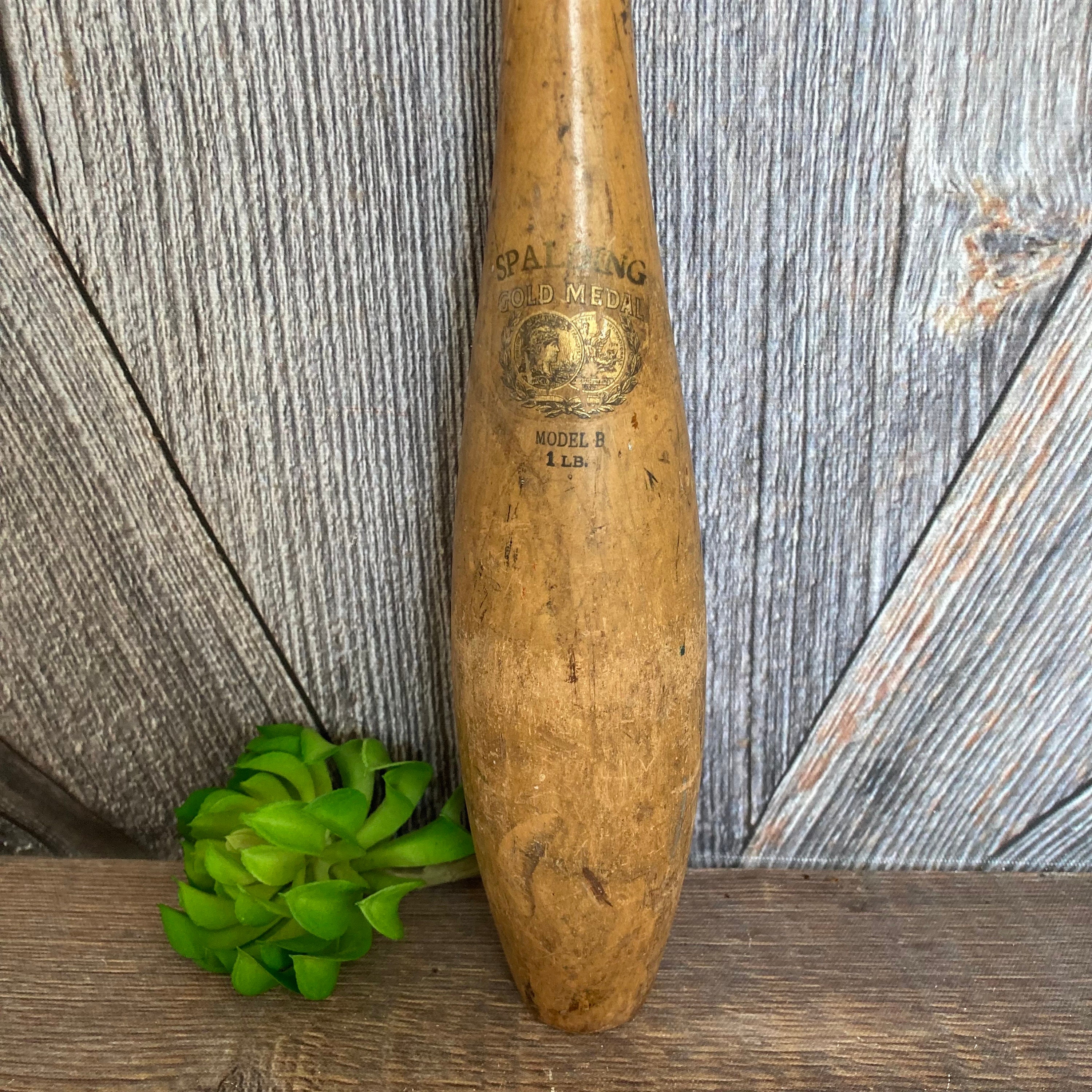 Vintage Wooden Juggling Pin Spalding Gold Medal 1 Lb Exercise Pins Wood ...