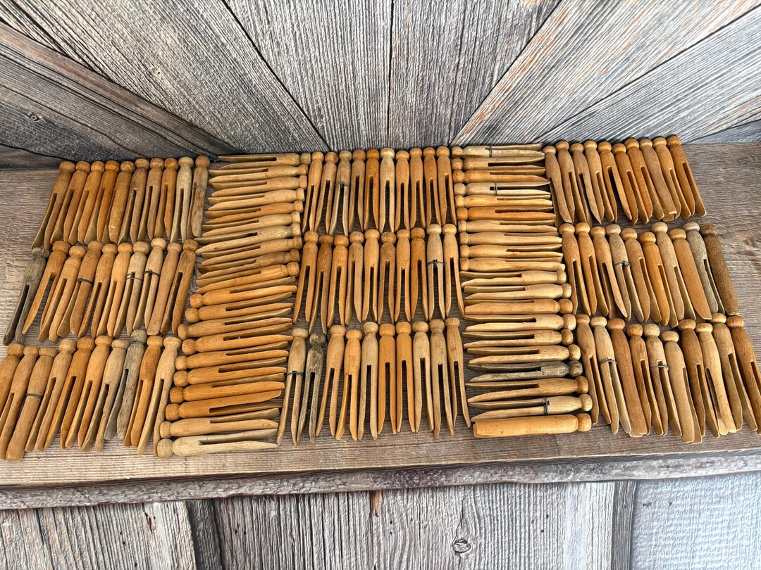 160 Vintage Wooden Clothespins, Clothes Pins for Wedding Decoration ...