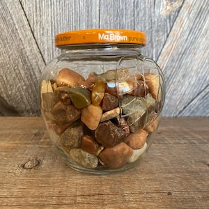 Great Lake Rock Collection {Lake Superior Agates Polished Rocks with Other Lake Rocks} Minnesota Rocks In a Glass Jar Ellathesella