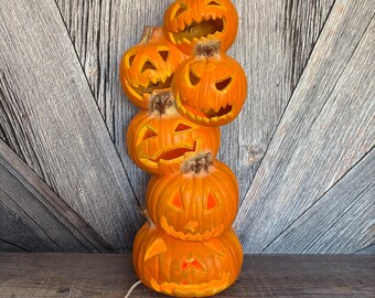 Vintage Halloween Pumpkin Light Foam Blow Mold 1990s Trick or Treat ...