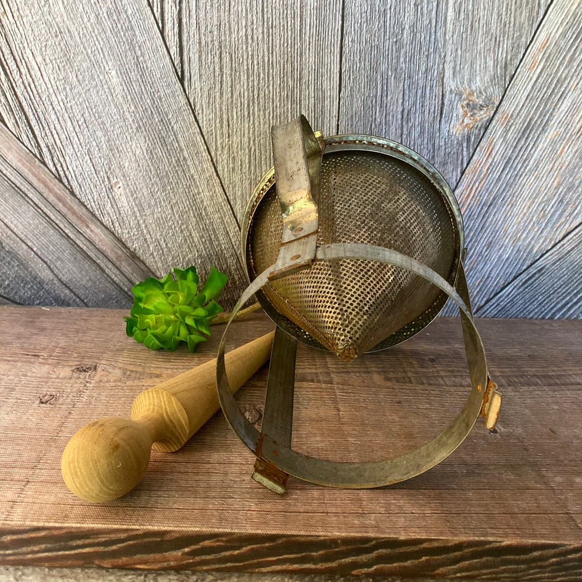 Vintage Strainer Sieve With Pestle Can Canning Applesauce Etsy