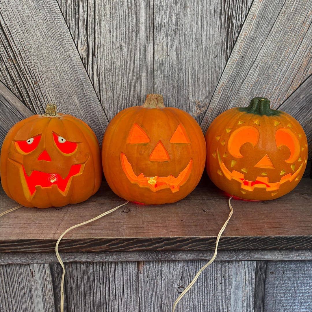 Vintage Foam Pumpkin Light Foam Blow Mold 1990s Trick or Treat ...