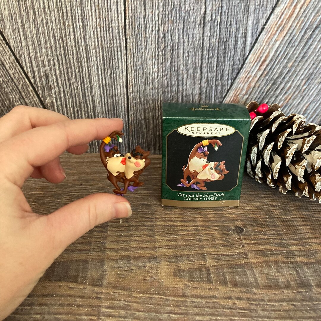 Vintage Looney Tunes Christmas Ornaments Taz and the She-devil hallmark