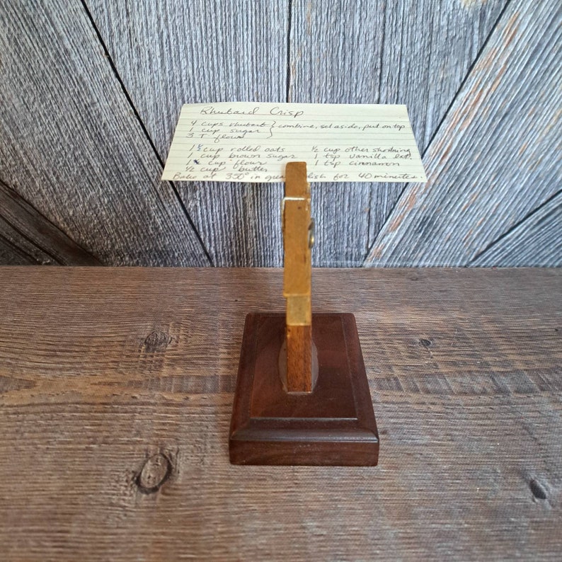 Vintage Clothespin Recipe Holder Grocery List Paper Mail Note Etsy