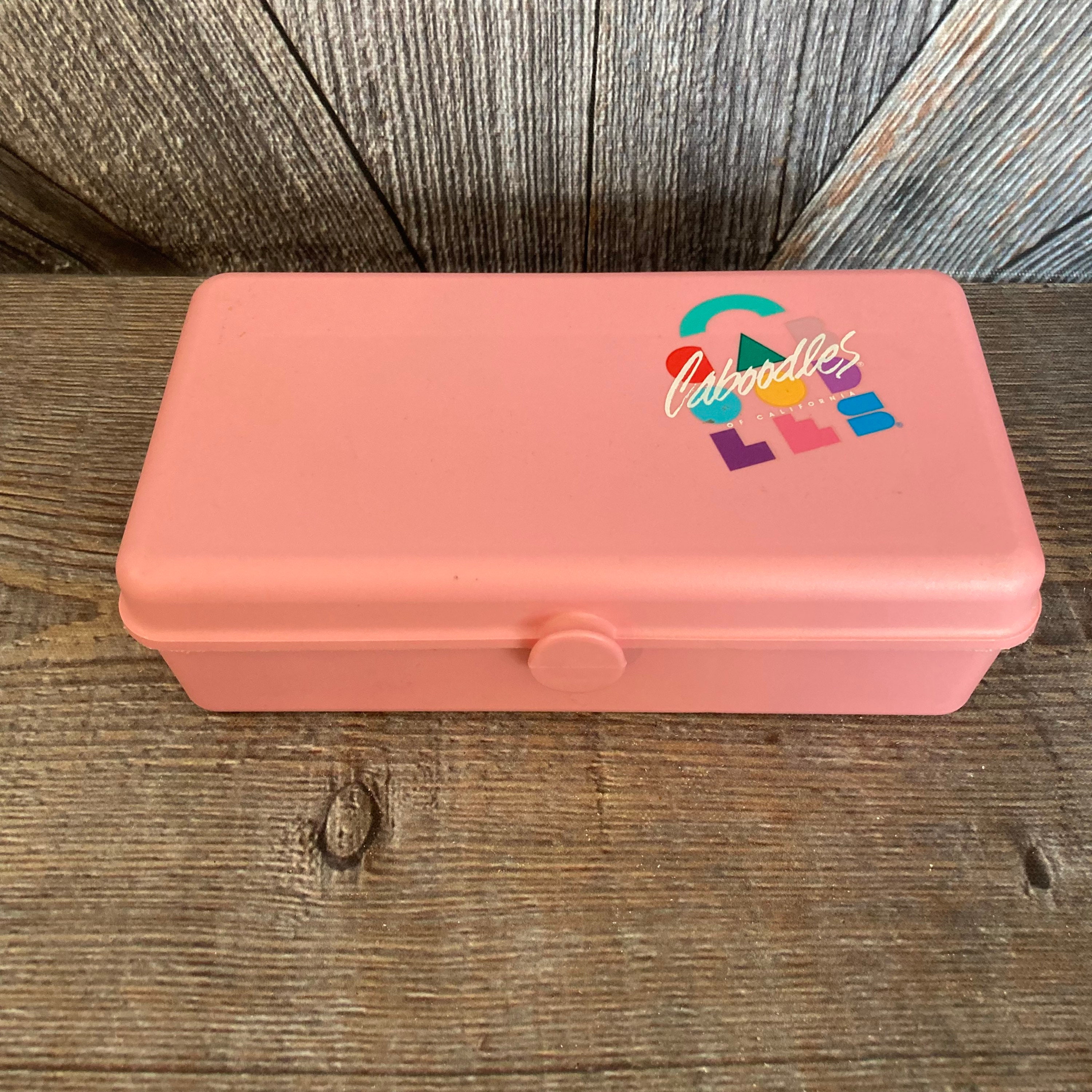 Vintage 90s Caboodles Makeup Case Caddy Tackle Box Organizer Hot Pink w  Mirror