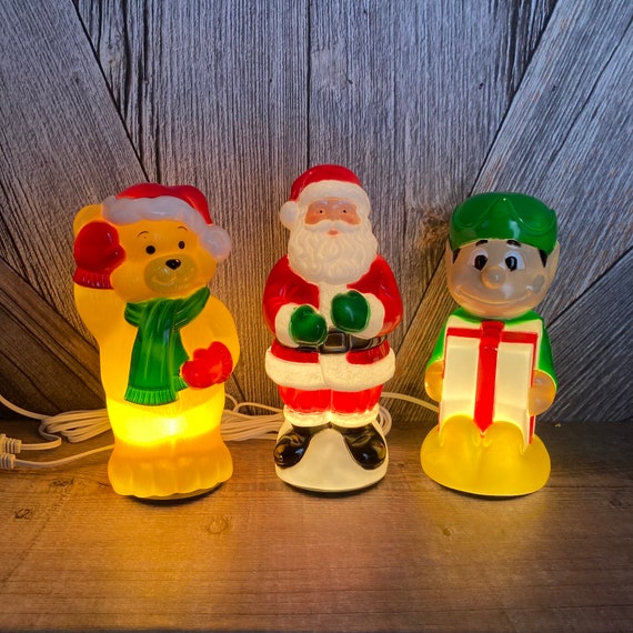 Vintage 9 INCH Christmas Blow Mold Pick 1 Christmas Light Plastic