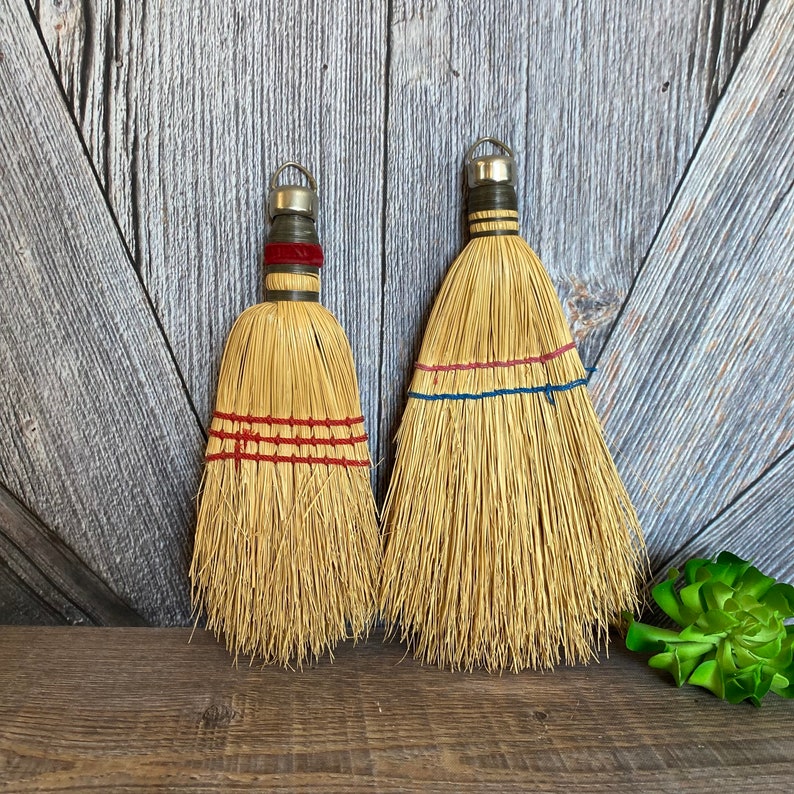 2 Vintage Whisk Brooms Handheld Broom Farmhouse Decor Witch Etsy