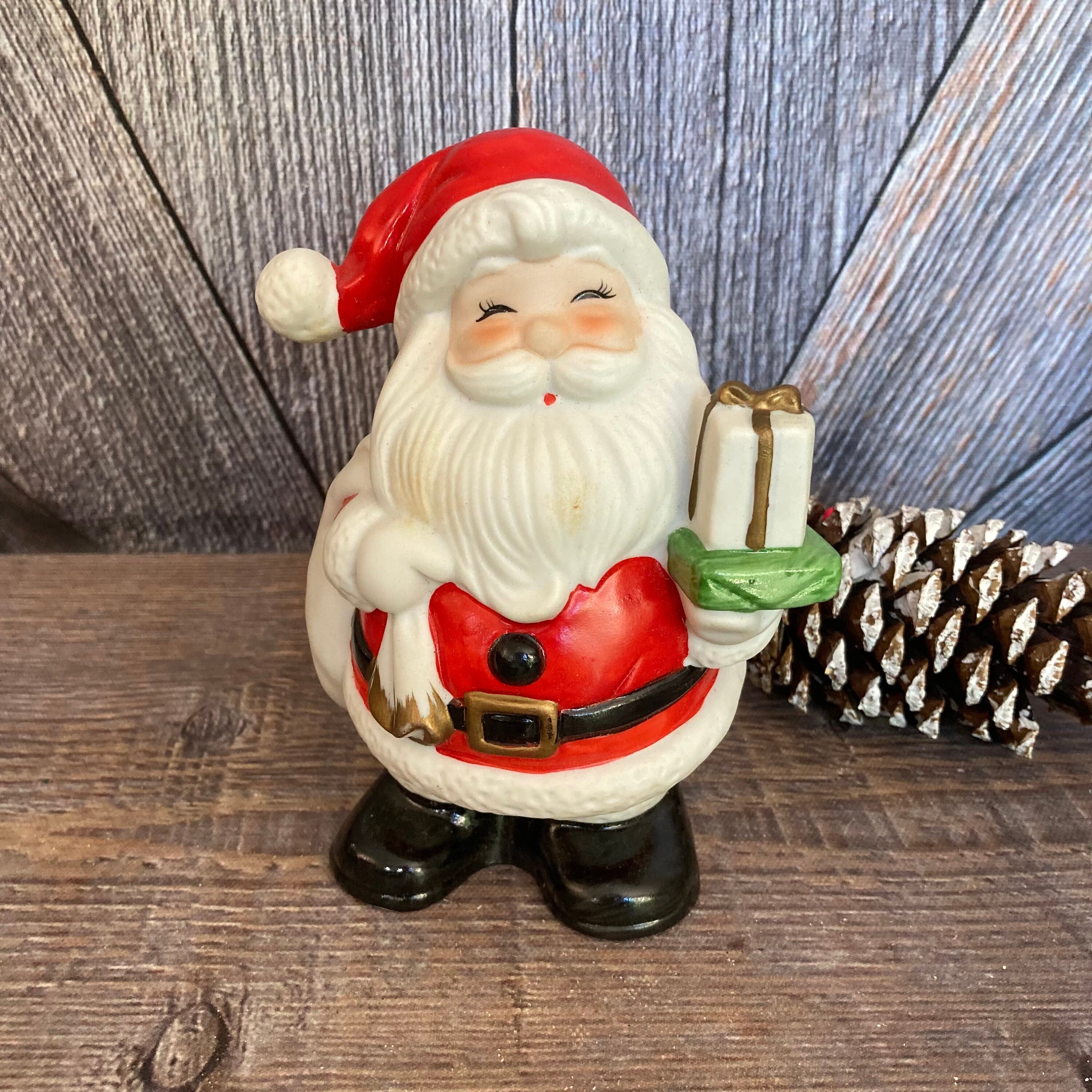 Vintage Santa Bank Ceramic Santa Claus Bank Vintage Christmas