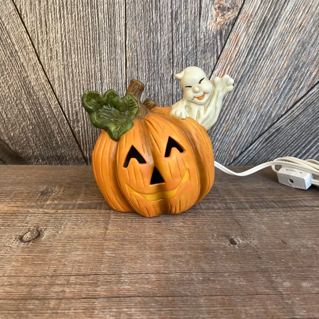 Vintage Halloween Pumpkin Light Halloween Pumpkin House Spooky Hollow ...