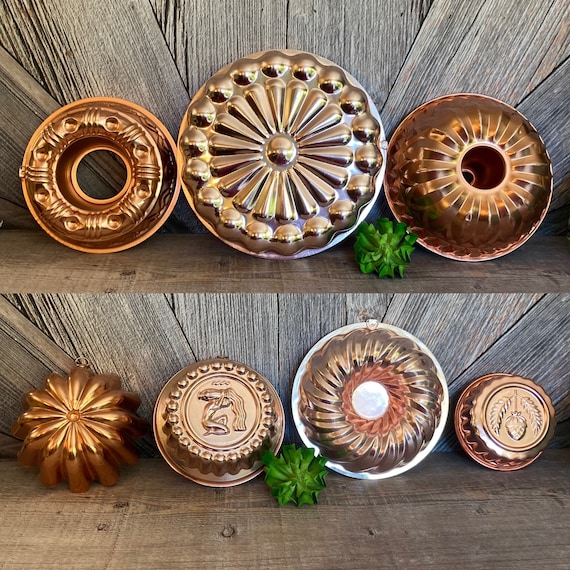 Vintage Jello Molds Copper Color Metal Farmhouse Decor Wall