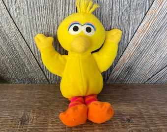 Vintage Big Bird Plush Toy Stuffed Sesame Street Bean Baby Plush Toys 90s Toy Nursery Baby Shower Tyco Nursery Decor Early 2000s Toy Gift