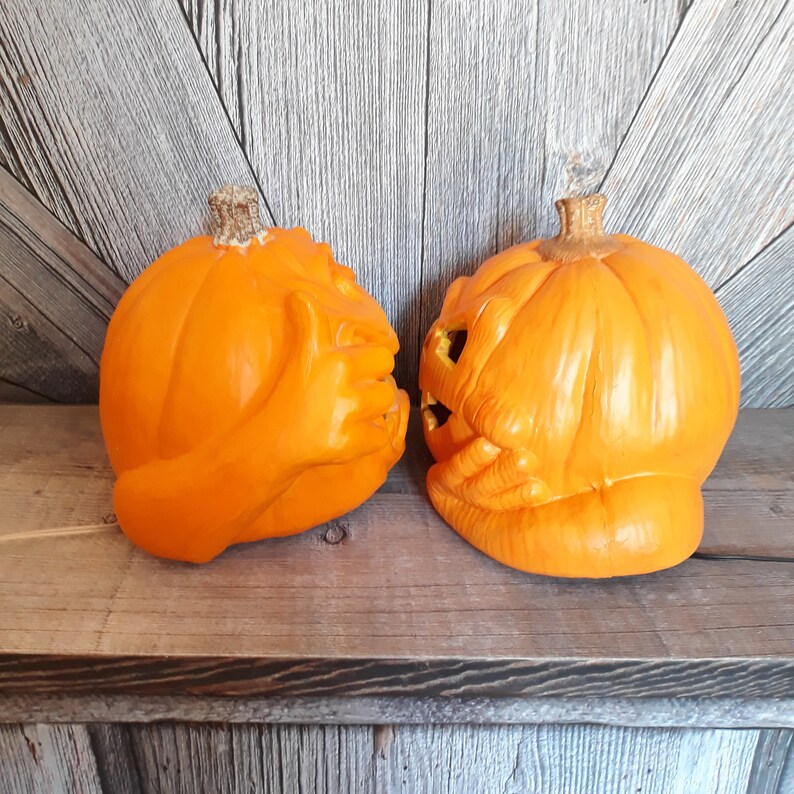 Vintage Halloween Pumpkin Light Foam Blow Mold 1990s Trick or Treat ...