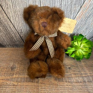 Vintage Teddy Bear Plush Toy Stuffed Animal {Russ Berrie Picsdilly} 7 in Kids Toy Plush Nursery Decor Baby Shower Gift Brown bear
