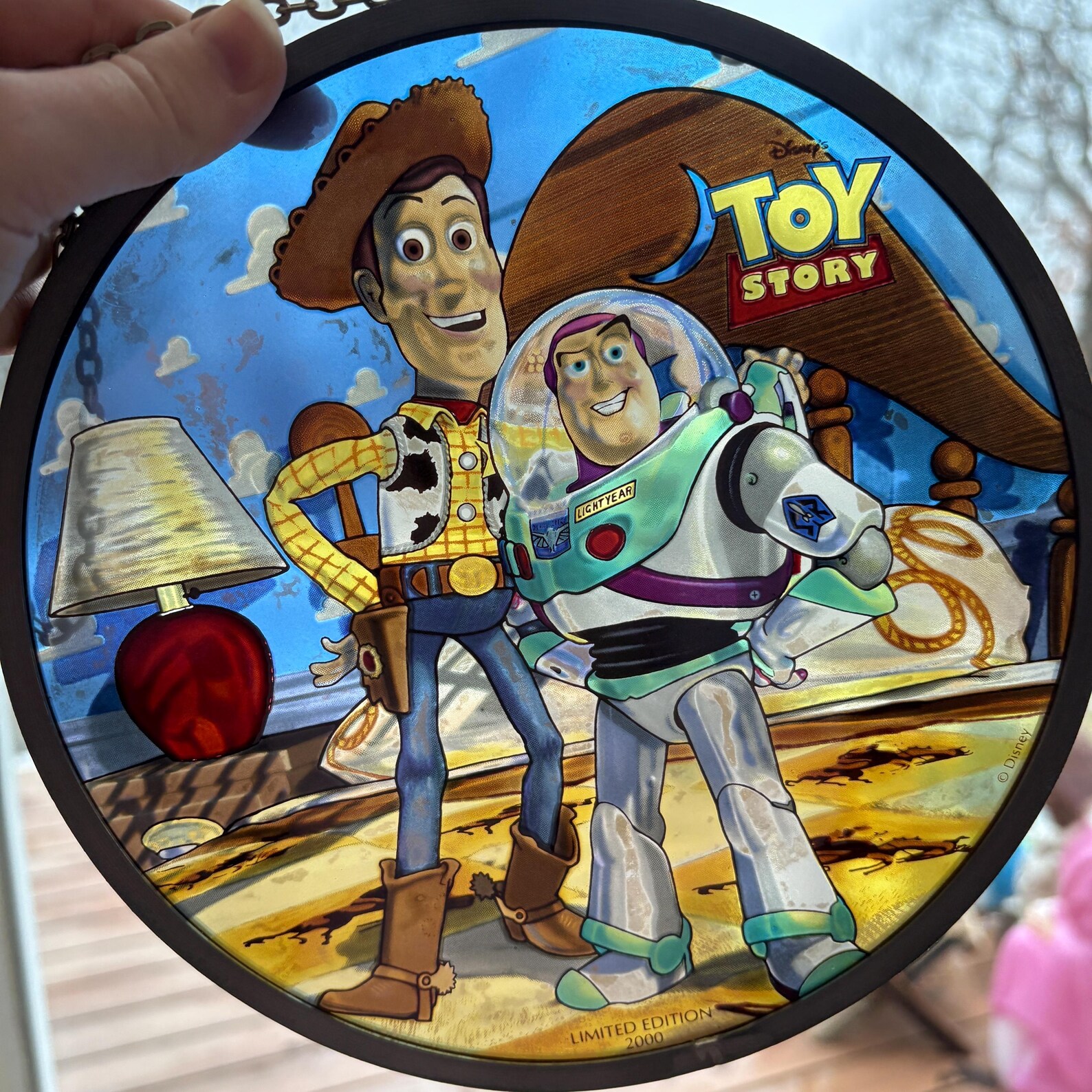 Vintage Toy Story Stained Glass Window, Numbered Woody and Buzz ...