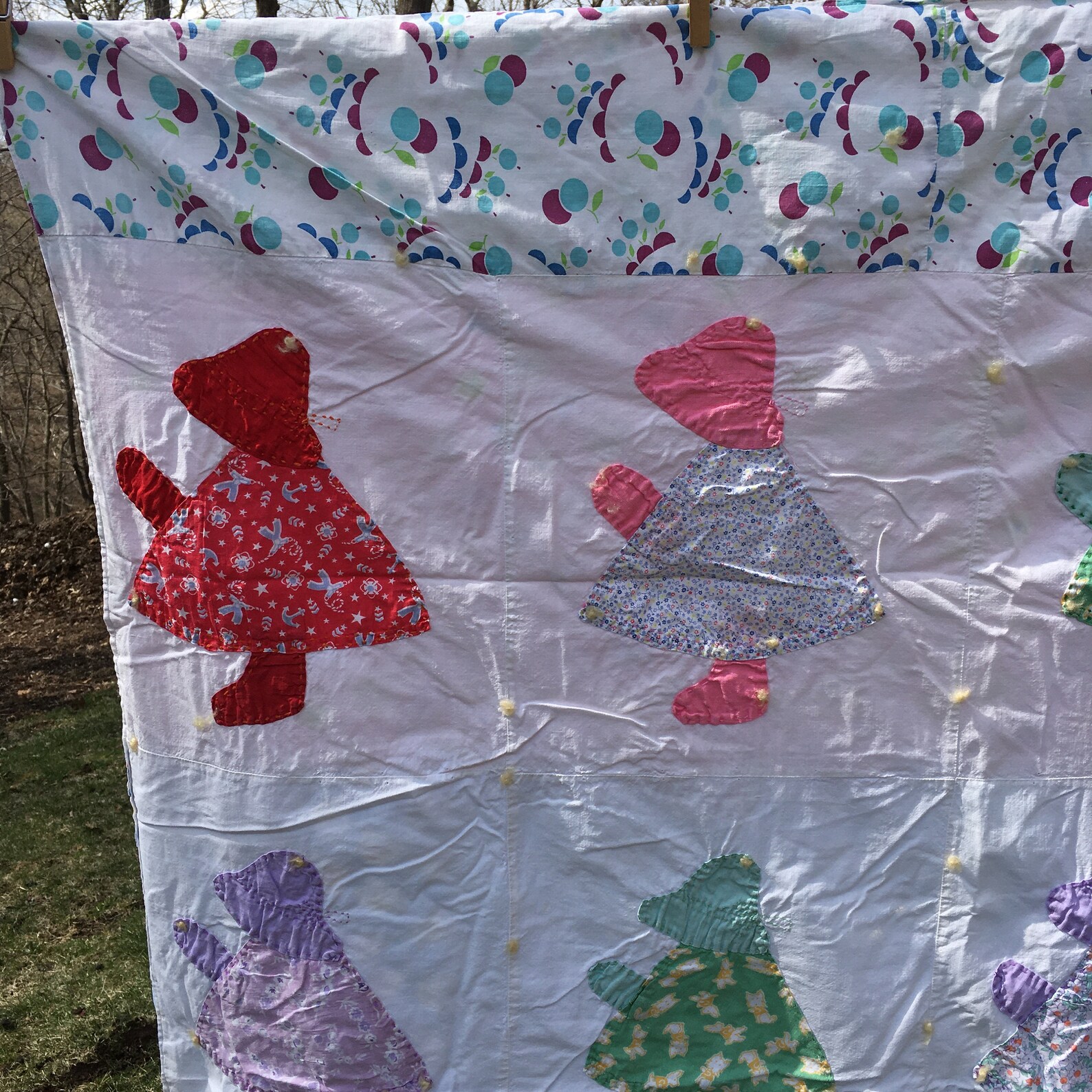 Vintage Baby Blanket Handmade Pink Quilt Crib Coverlet Bedding Etsy