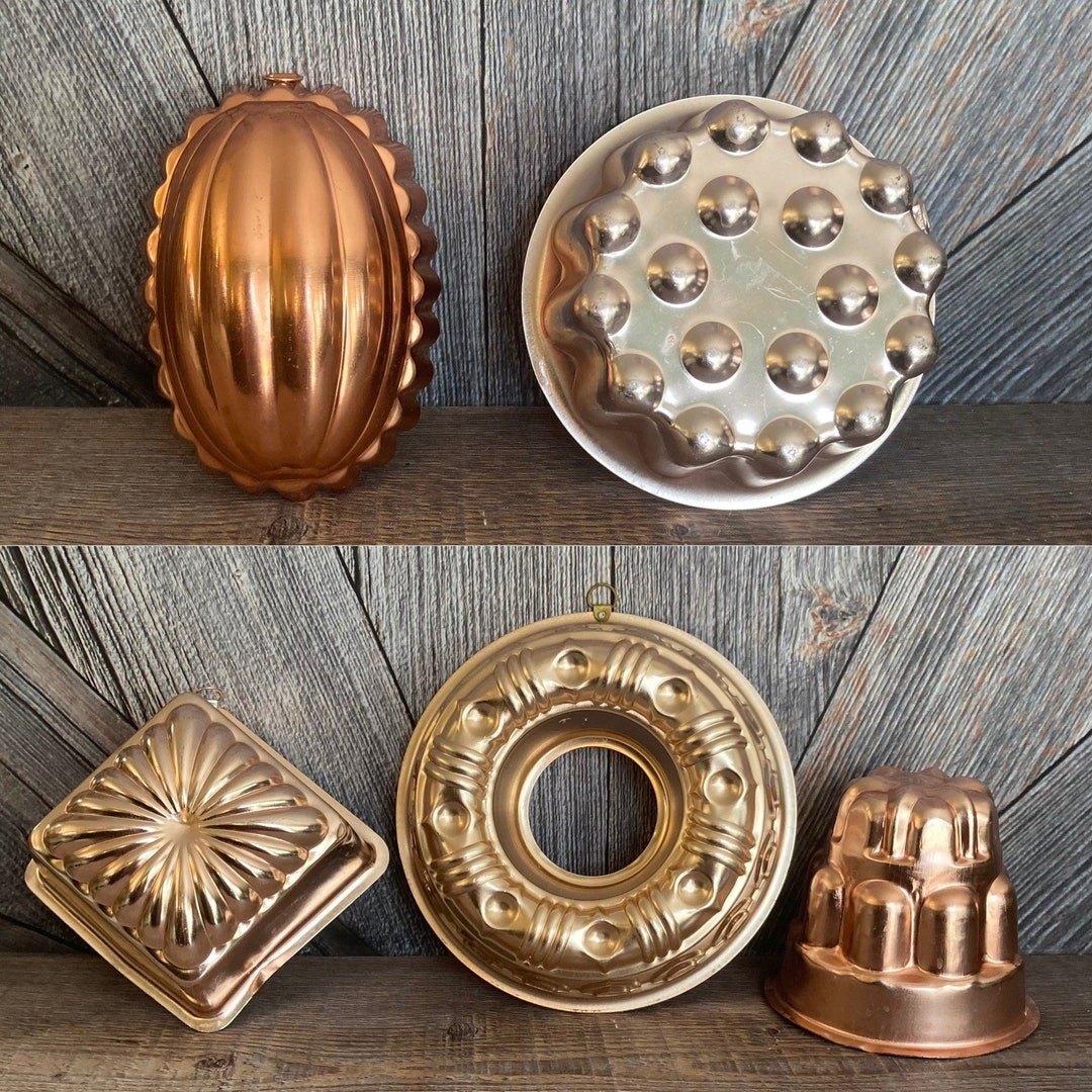 Vintage Jello Molds Copper Metal Farmhouse Decor Wall Hanging