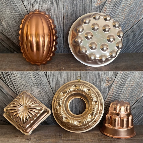 Vintage Jello Molds Copper Metal Farmhouse Decor Wall Hanging