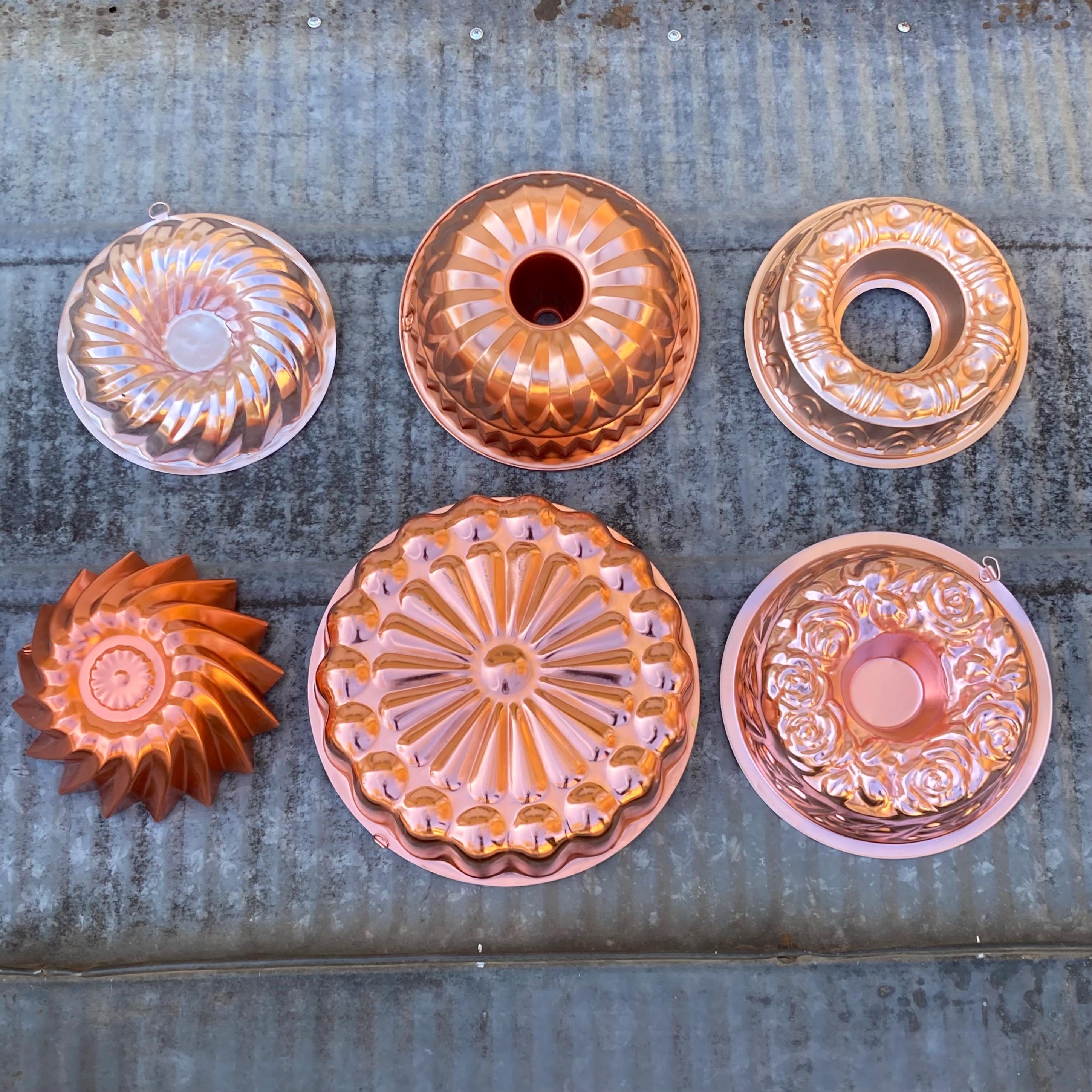 Vintage Jello Molds Copper Color Metal Kitchen Decor Wall Hanging