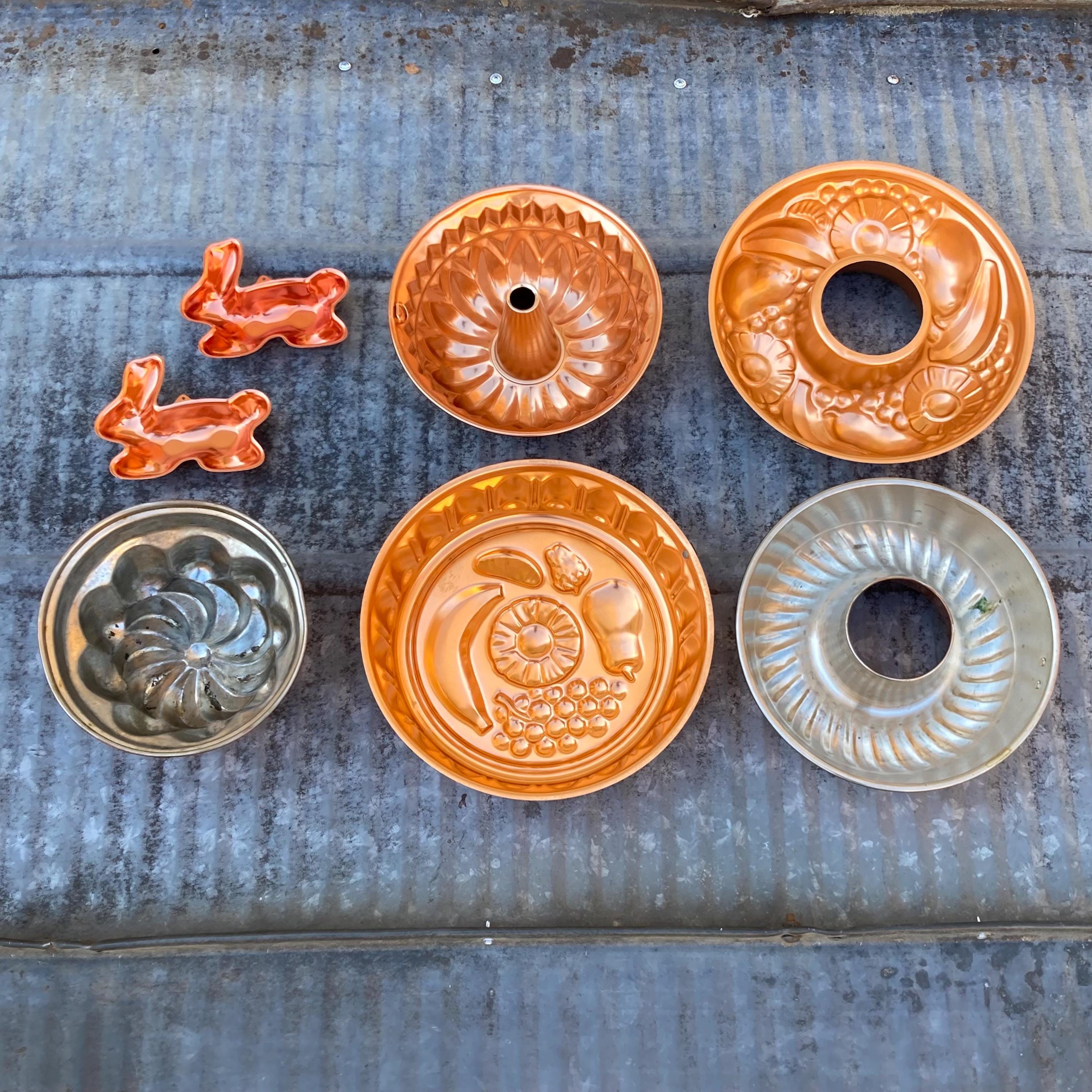 Vintage Jello Molds Copper Color Metal Kitchen Decor Wall Hanging