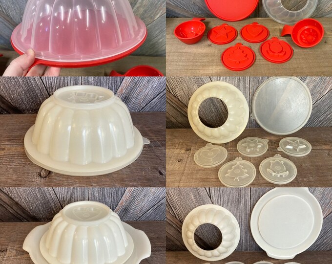 Vintage Tupperware Jello Mold Plastic Tupper Ware Jello Servette Bowl