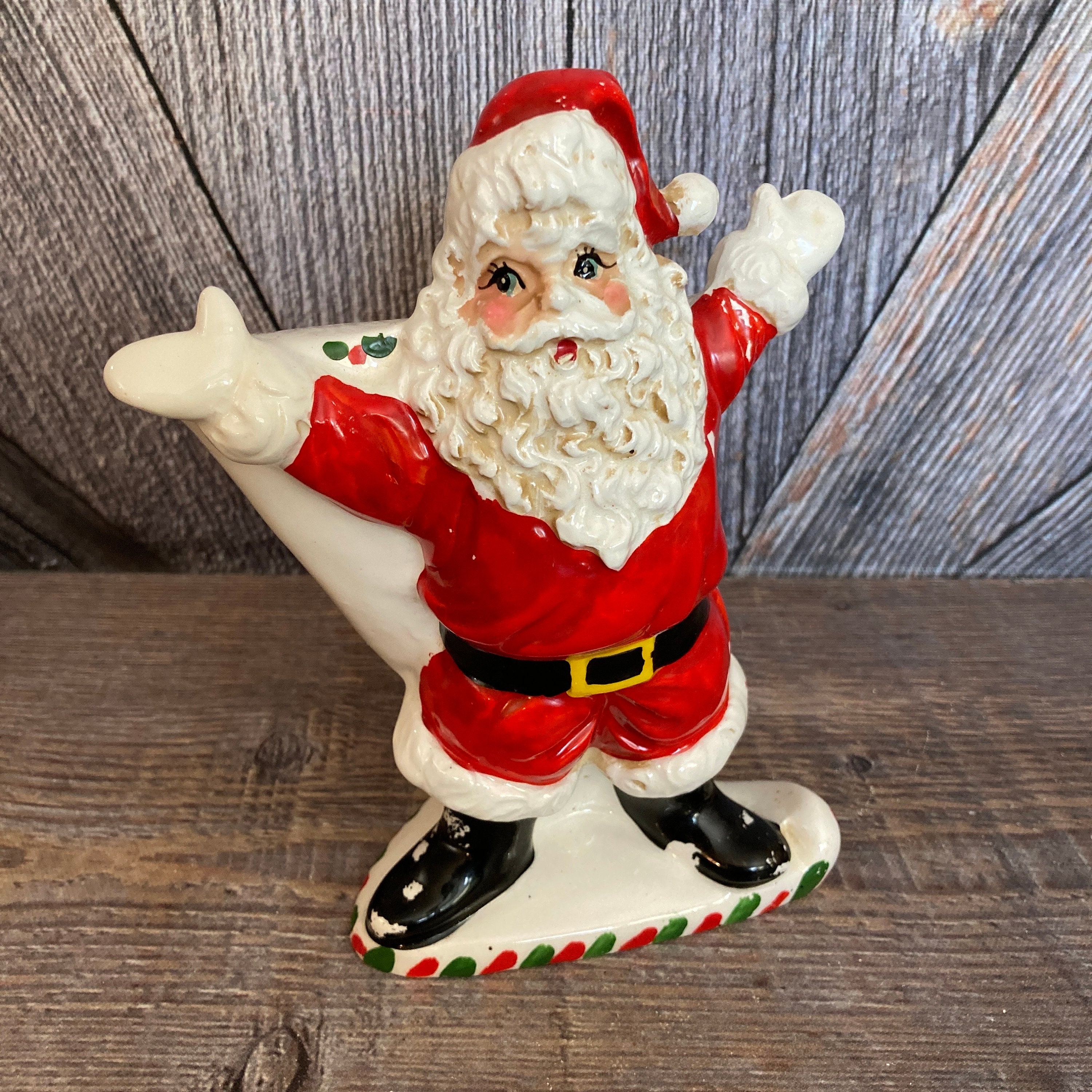 Vintage Santa Bank Ceramic Santa Claus Bank 1950's Made in Japan