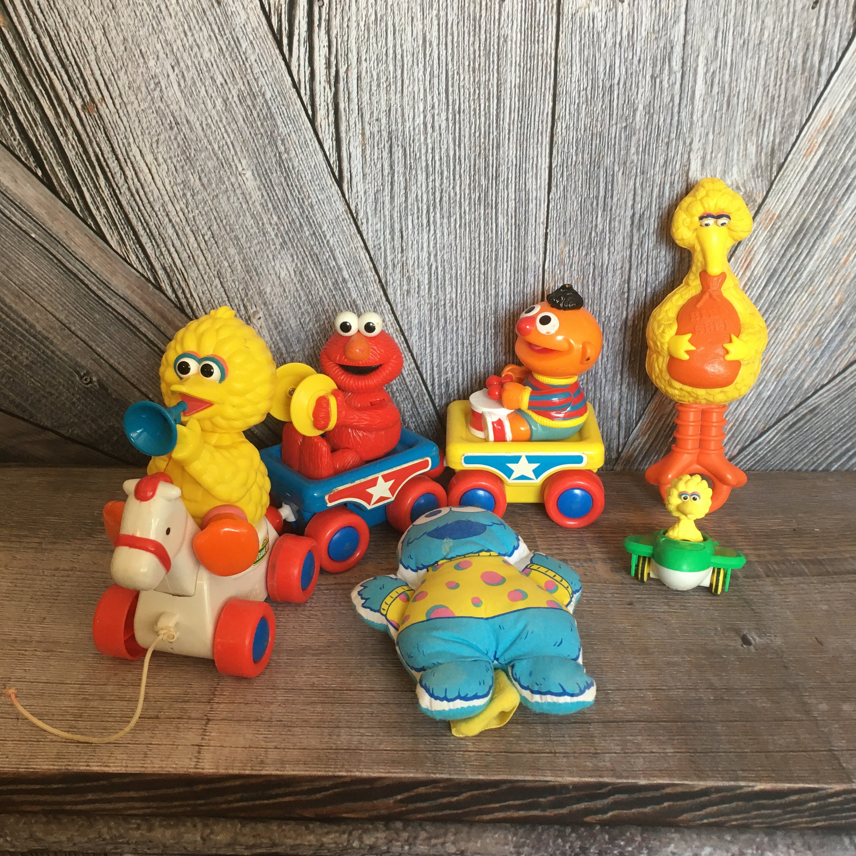 Vintage Sesame Street Toys Toddler Toy pick 1 Train Rattle Etsy