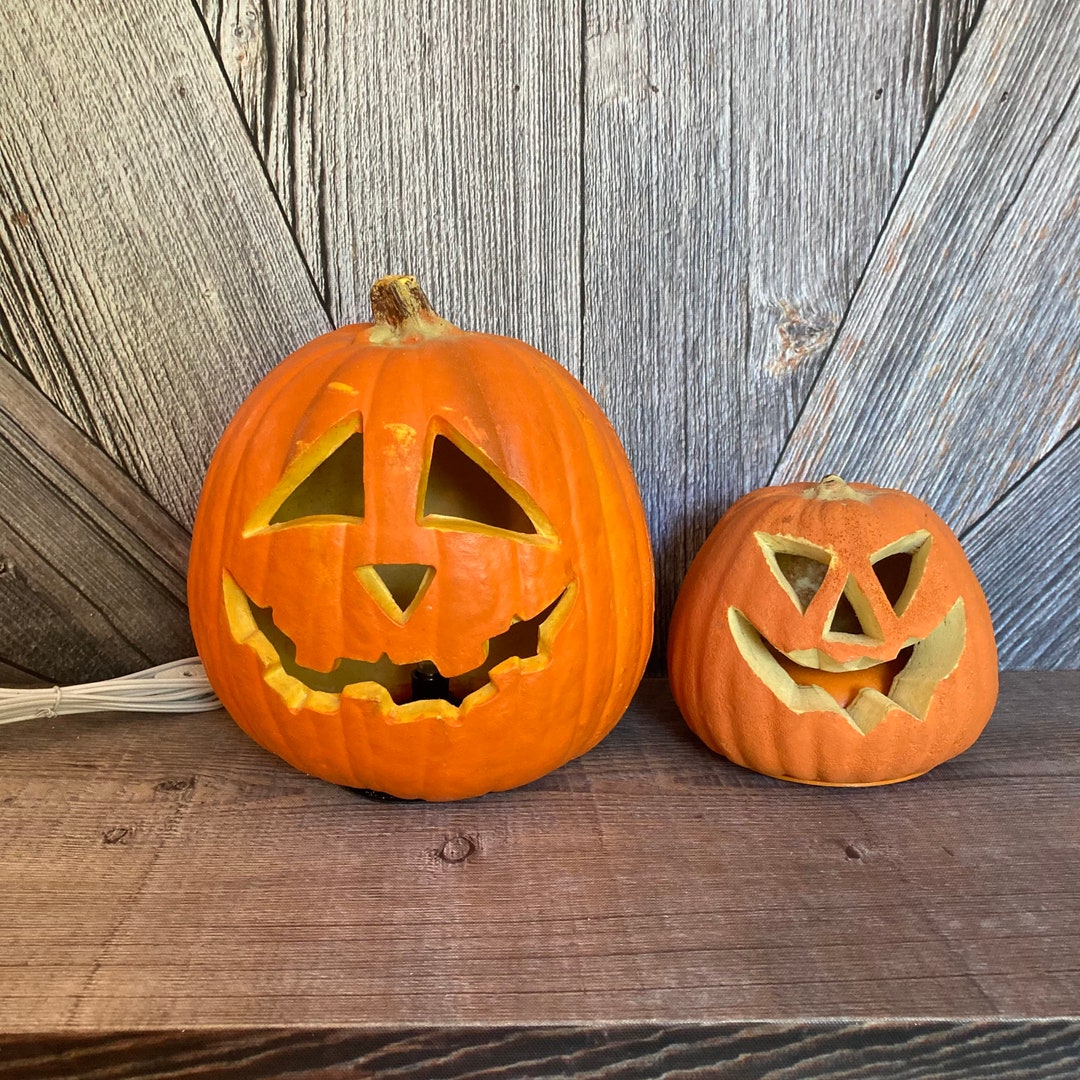 Vintage Halloween Pumpkin Light Plastic Blow Mold 90s Trick or Treat ...