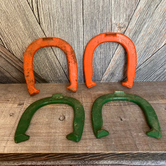 Vintage Double Ringer Horseshoe Pitching, 4 Horse Shoes Lawn Game, 2.5 Lbs.  Yard Game, 2 Pairs Horseshoes, Double Ringer Duluth, Horseshoe 