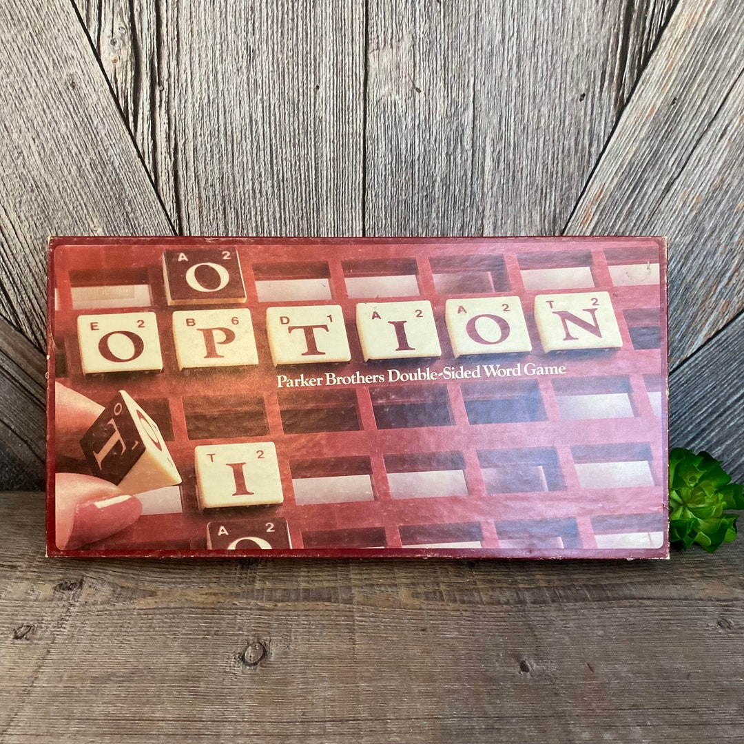 Vintage Option Game Board Crossword Game 1980s Parker Brothers COMPLETE