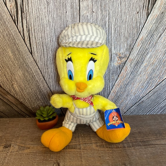 Vintage Tweety Bird Plush Train Conductor Engineer 1990s Looney