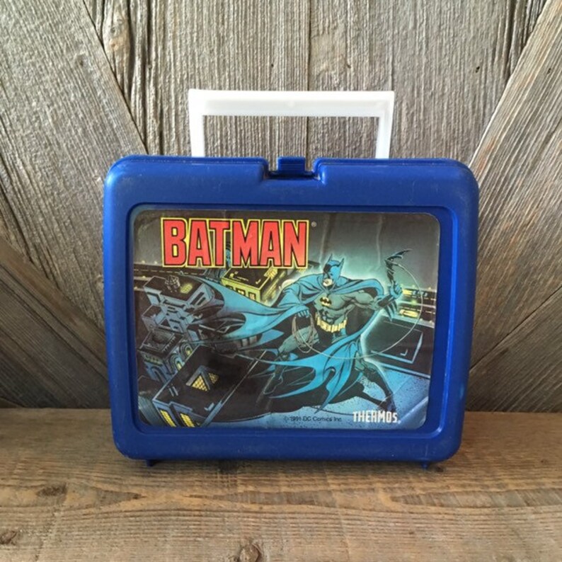 Batman Plastic Lunch Box Vintage 1991 Thermos brand TM & DC Etsy