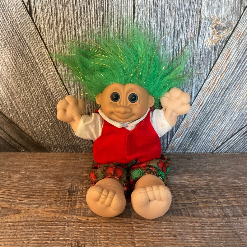 Vintage Christmas Troll Doll Decoration santa Winter Etsy