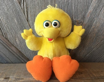 Vintage Giggles Big Bird like Tickle Me Elmo Giggles Stuffed Laughing Sesame Street Battery Plush Toys Tyco 1995 90s Toy Nursery Baby Shower